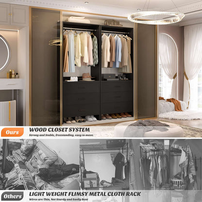 2FT Closet System with Wooden Drawers
