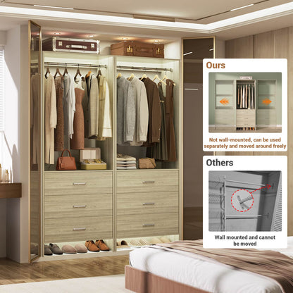 4FT Closet System with Wooden Drawers