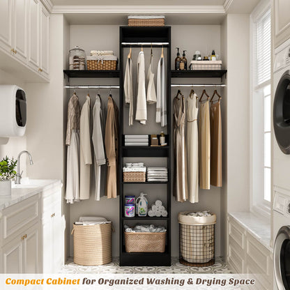 4FT Small Closet System with 4 Closet Rods & 3 Shelves