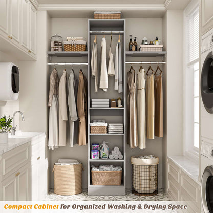 4FT Small Closet System with 4 Closet Rods & 3 Shelves