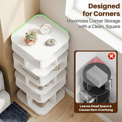7 Tier Square Rotating Shoe Rack Tower