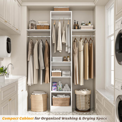 4FT Small Closet System with 4 Closet Rods & 3 Shelves