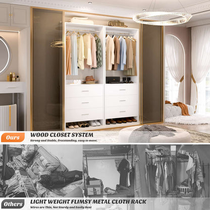2FT Closet System with Wooden Drawers