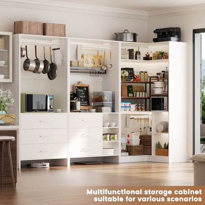 Closet System with 6 Drawers, 4 Hanging Rods & Corner Tower
