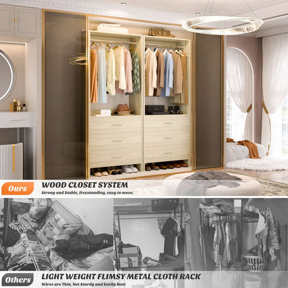 2FT Closet System with Wooden Drawers