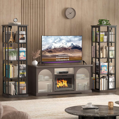 Rotating Bookshelf, Corner Bookshelf, 360 Display Wood Spinning Bookshelf