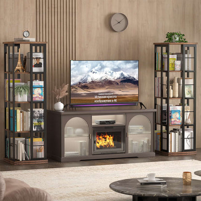 Rotating Bookshelf, Corner Bookshelf, 360 Display Wood Spinning Bookshelf