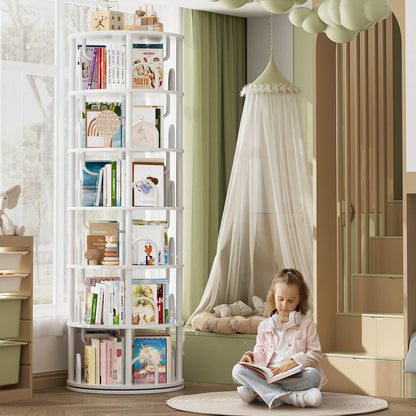 6 Tier Rotating Bookshelf Tower, Revolving Bookcase