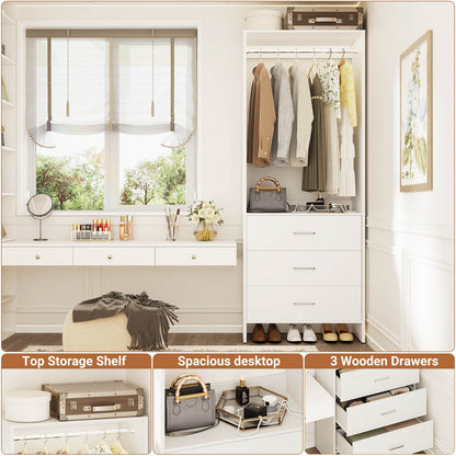 2FT Closet System with Wooden Drawers