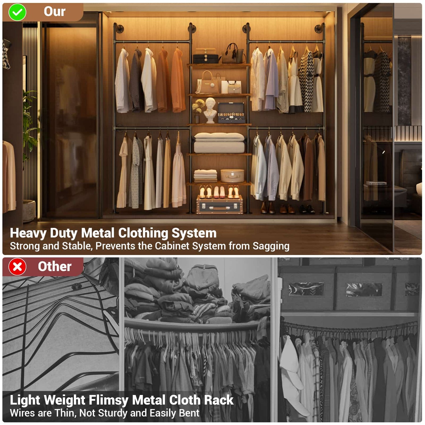 Industrial Pipe Clothing Rack