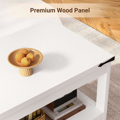 43.3” Rectangular Coffee Table with Storage Shelf
