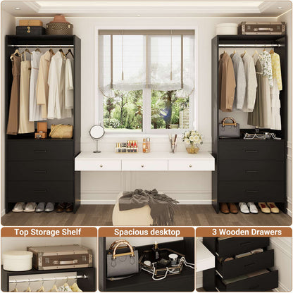 4FT Closet System with Wooden Drawers