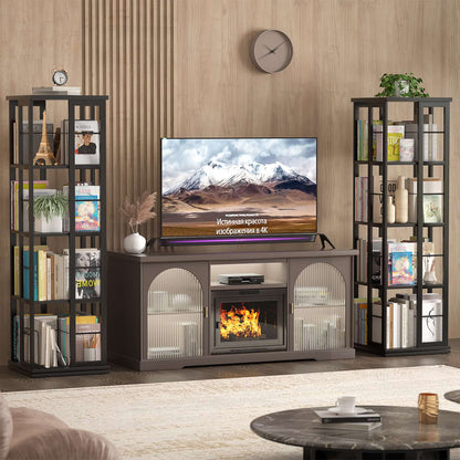 Rotating Bookshelf, Corner Bookshelf, 360 Display Wood Spinning Bookshelf