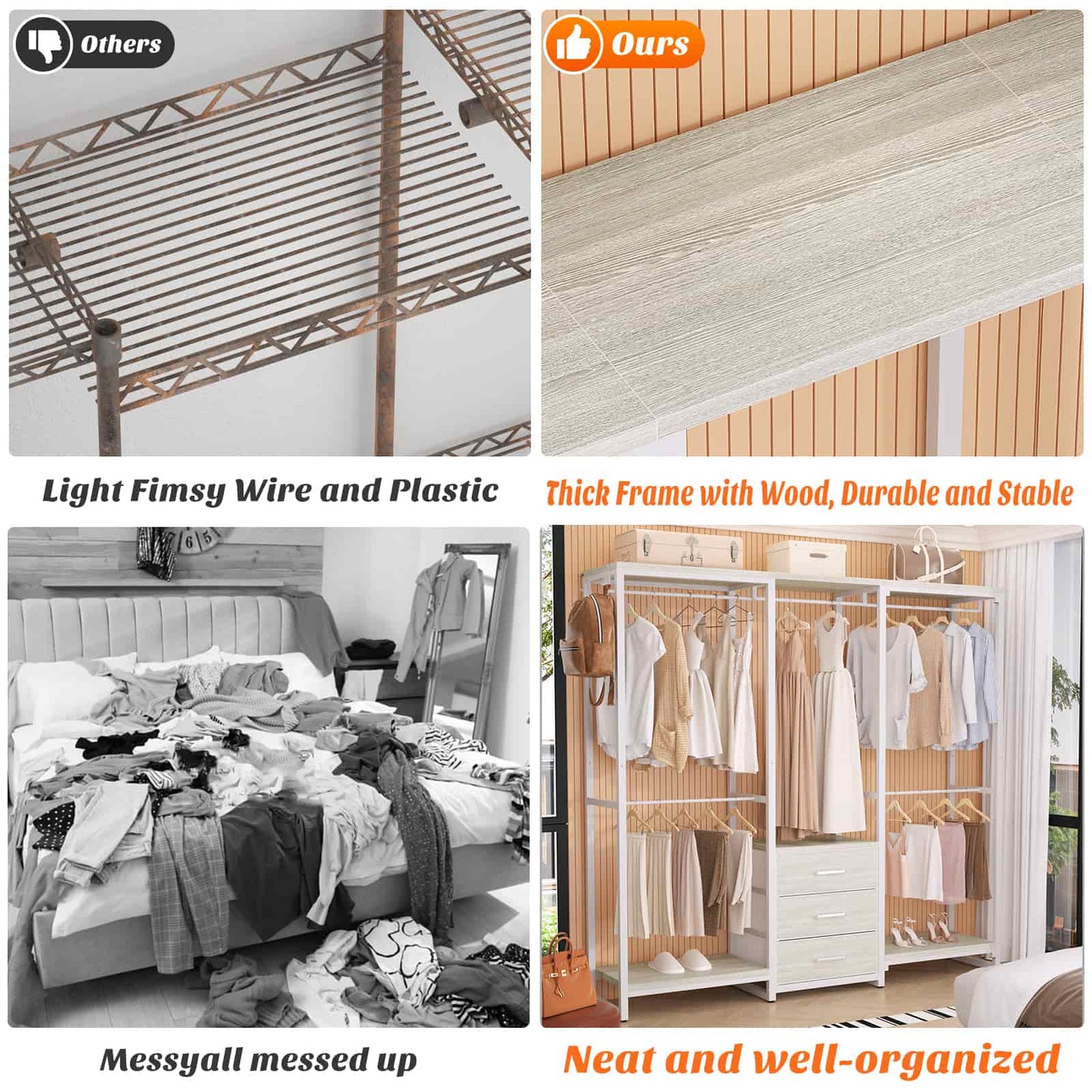 Garment Rack Heavy Duty Clothes Rack for Hanging Clothes