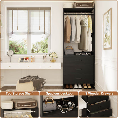 2FT Closet System with Wooden Drawers
