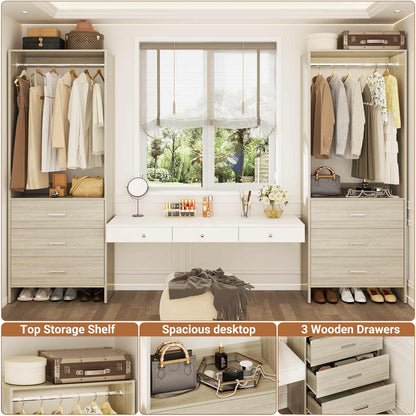 4FT Closet System with Wooden Drawers