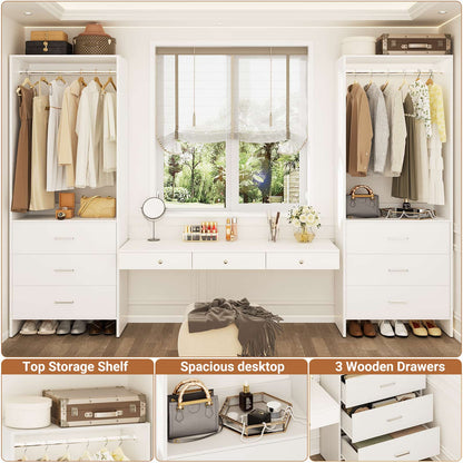 4FT Closet System with Wooden Drawers