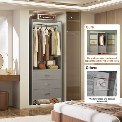 2FT Closet System with Wooden Drawers
