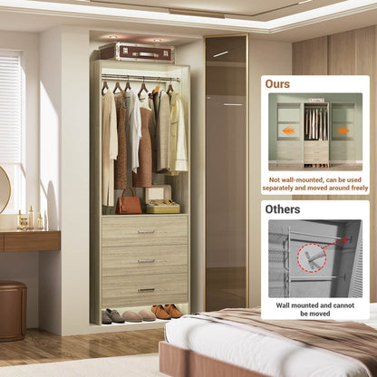 2FT Closet System with Wooden Drawers