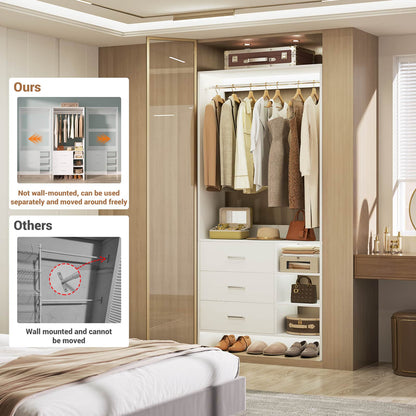 2.5FT Closet System with Wooden Drawers