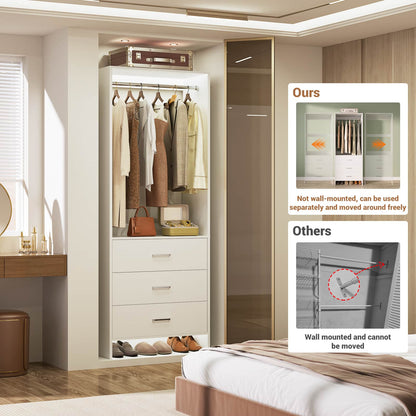 2FT Closet System with Wooden Drawers