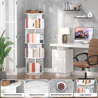 Rotating Bookshelf, 360 Display Corner Bookshelf for Small Space