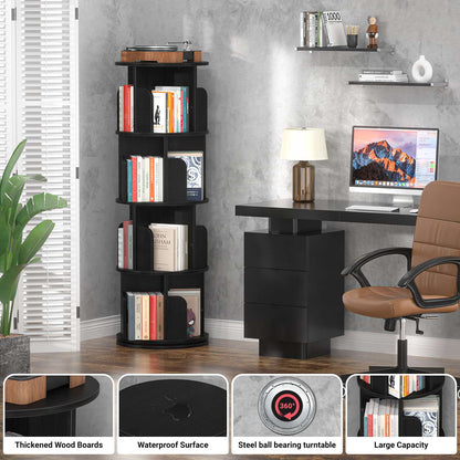 Rotating Bookshelf, 360 Display Corner Bookshelf for Small Space
