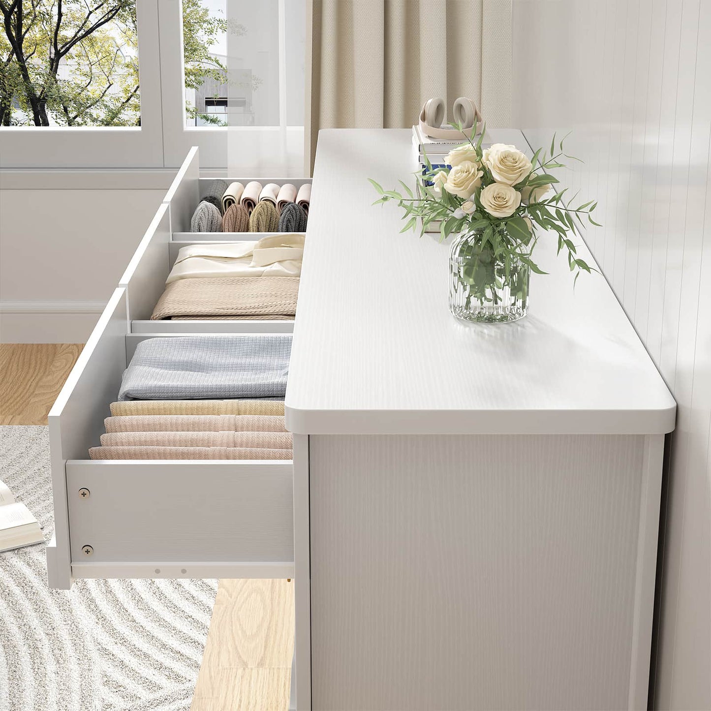 9 Drawer Dresser, 63" Wide Modern Chest of Drawers