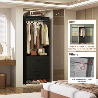 2FT Closet System with Wooden Drawers
