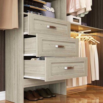 96'' W Closet Organizer System With Wooden Drawers