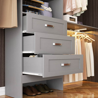 96'' W Closet Organizer System With Wooden Drawers