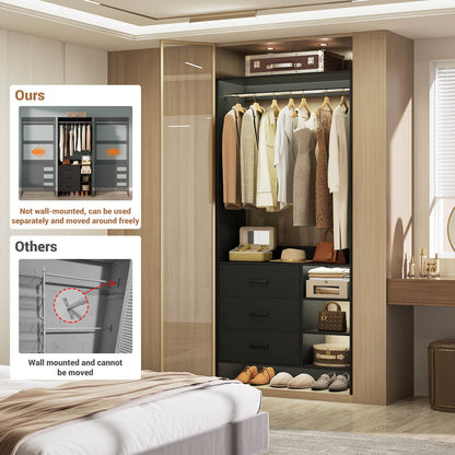 2.5FT Closet System with Wooden Drawers
