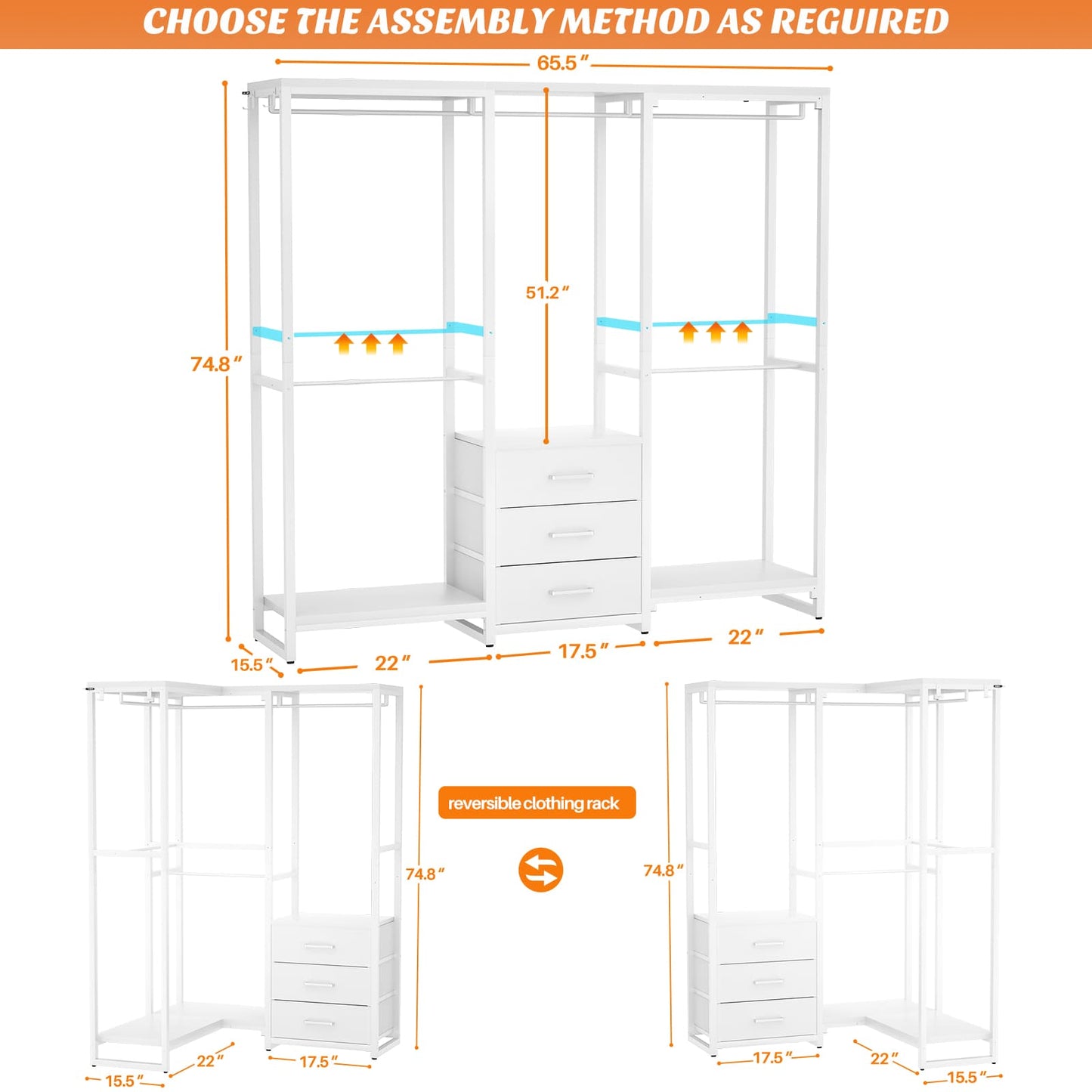 Garment Rack Heavy Duty Clothes Rack for Hanging Clothes