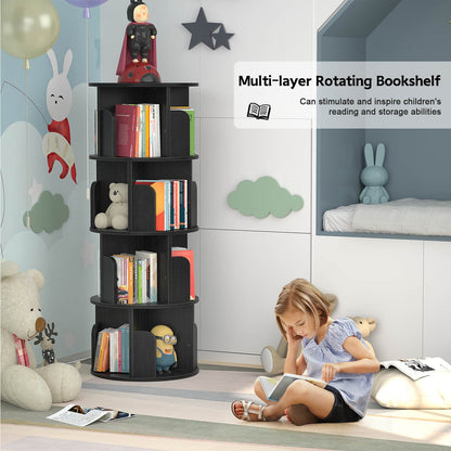 Rotating Bookshelf, 360 Display Corner Bookshelf for Small Space