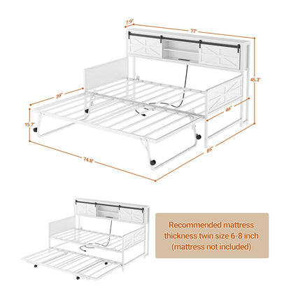 Farmhouse Twin Daybed with Pop-Up Trundle