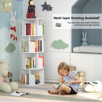 Rotating Bookshelf, 360 Display Corner Bookshelf for Small Space
