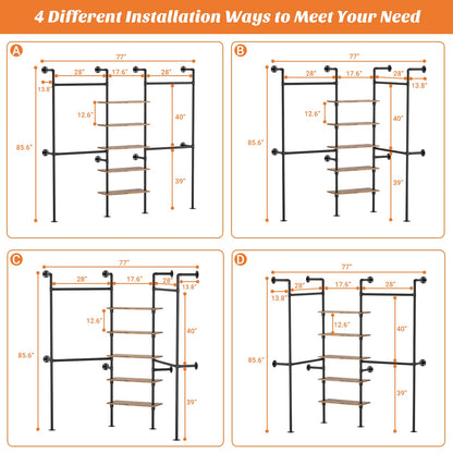 Industrial Pipe Clothing Rack