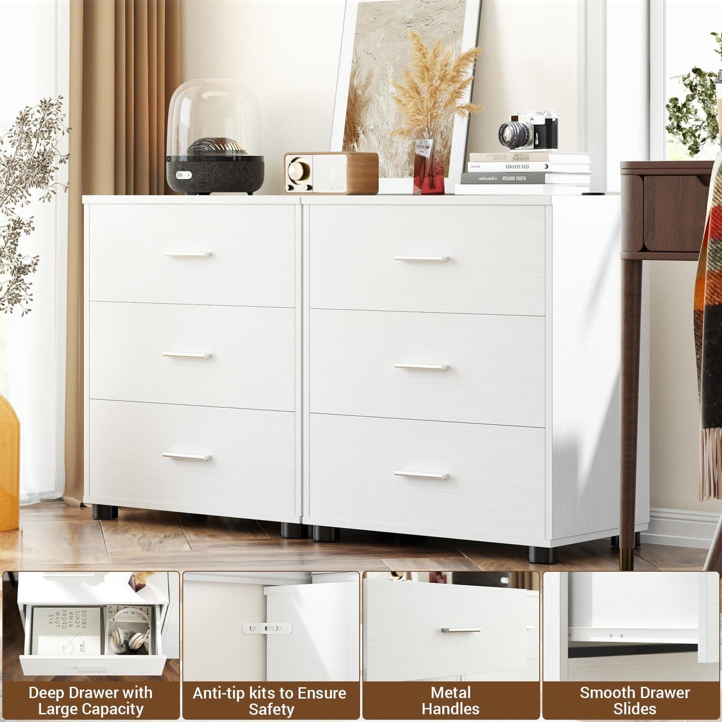 2-Pack Stackable Large Walk-in Closet Drawer System, Heavy-Duty Storage Organizer for Bedroom, Living Room & Closet