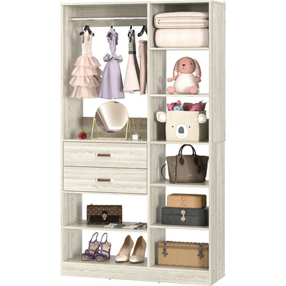 40 Inches Freestanding Closet System with 10 Shelves