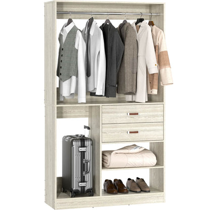 40 Inches Freestanding Closet System with Suitcase Storage