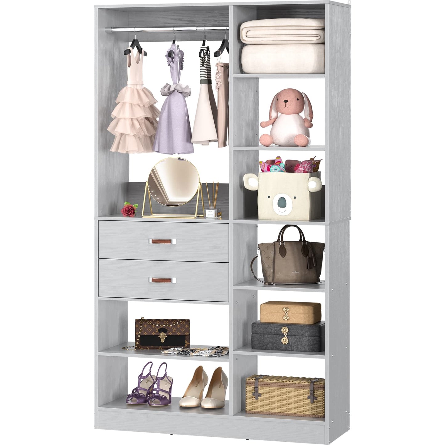 40 Inches Freestanding Closet System with 10 Shelves