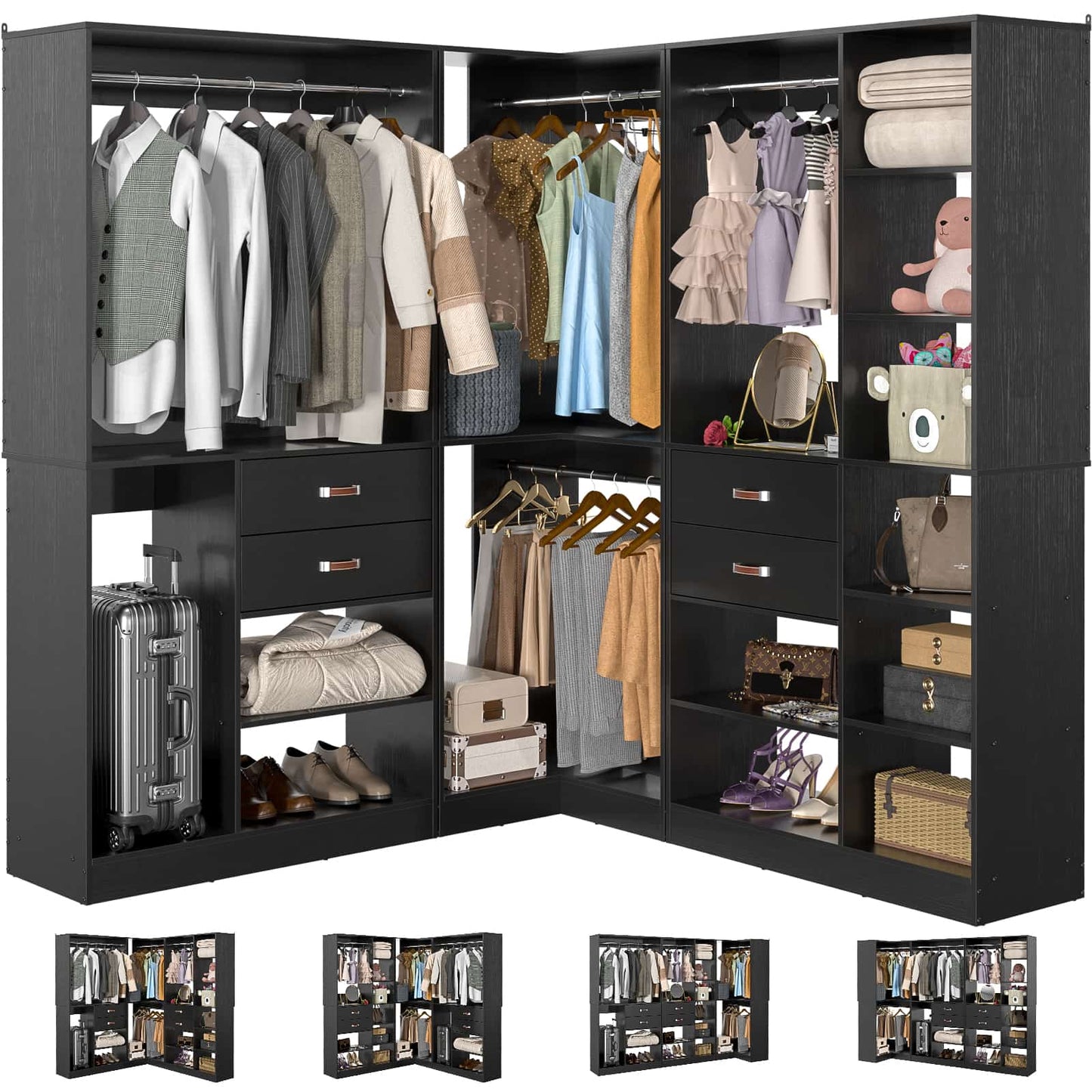 Freestanding Closet System with 3 Sets