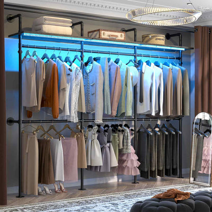 Industrial Pipe Clothing Rack, Heavy Duty Garment Rack