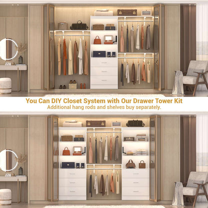 71" Tall Bookcases with 3 Large Drawers & 3 Shelves, Wooden Bookshelf for Living Room Offic