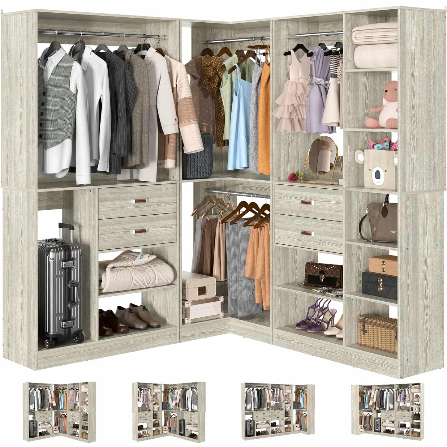 Freestanding Closet System with 3 Sets