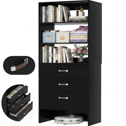 1.8FT Closet System with Leather Handles for Small Space