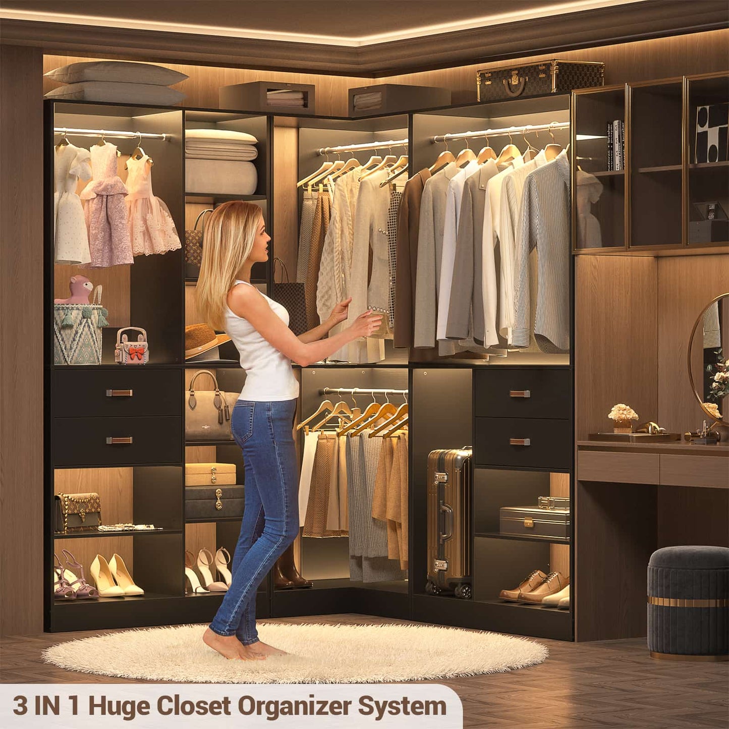 Freestanding Closet System with 3 Sets