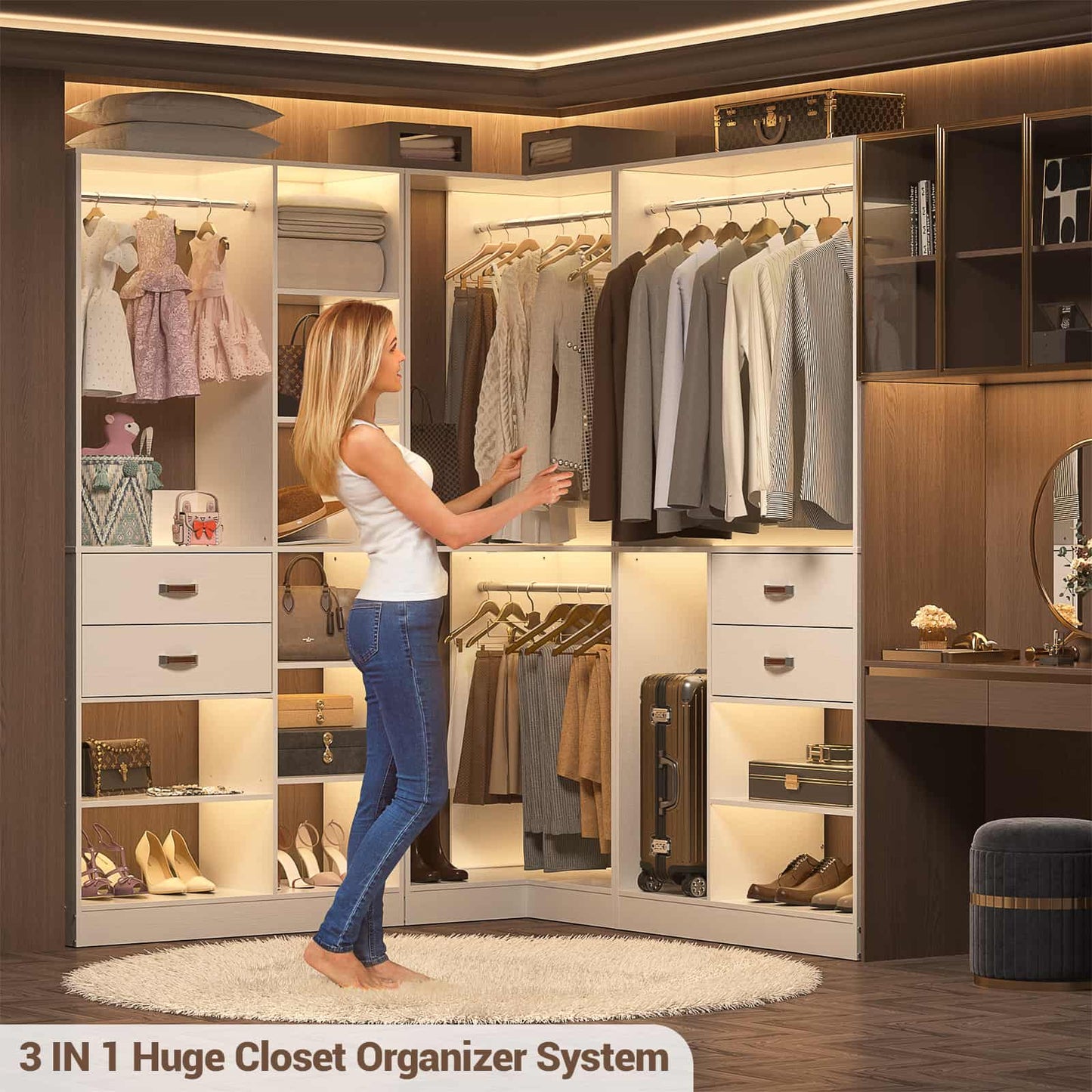 Freestanding Closet System with 3 Sets