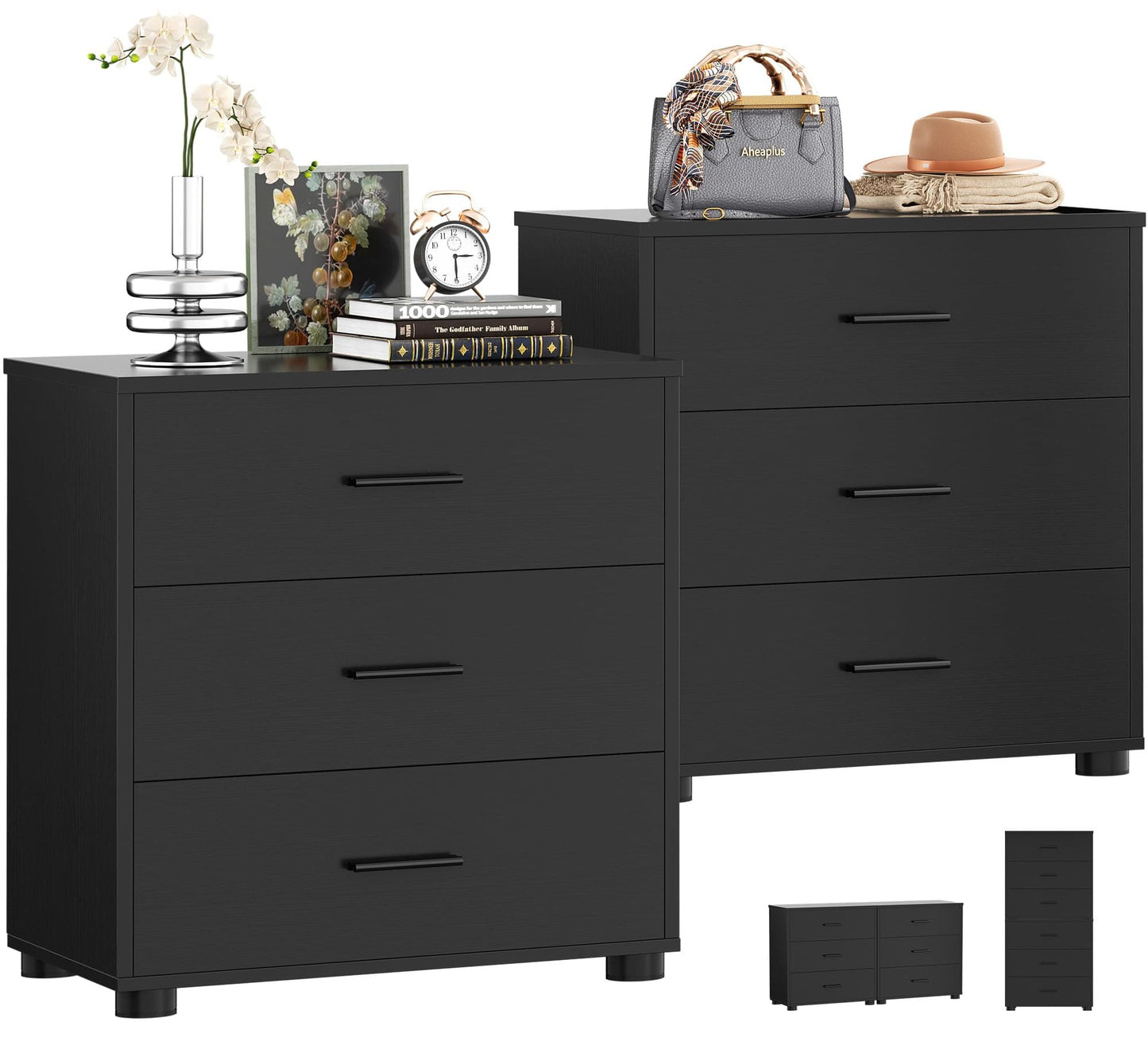2-Pack Stackable Large Walk-in Closet Drawer System, Heavy-Duty Storage Organizer for Bedroom, Living Room & Closet