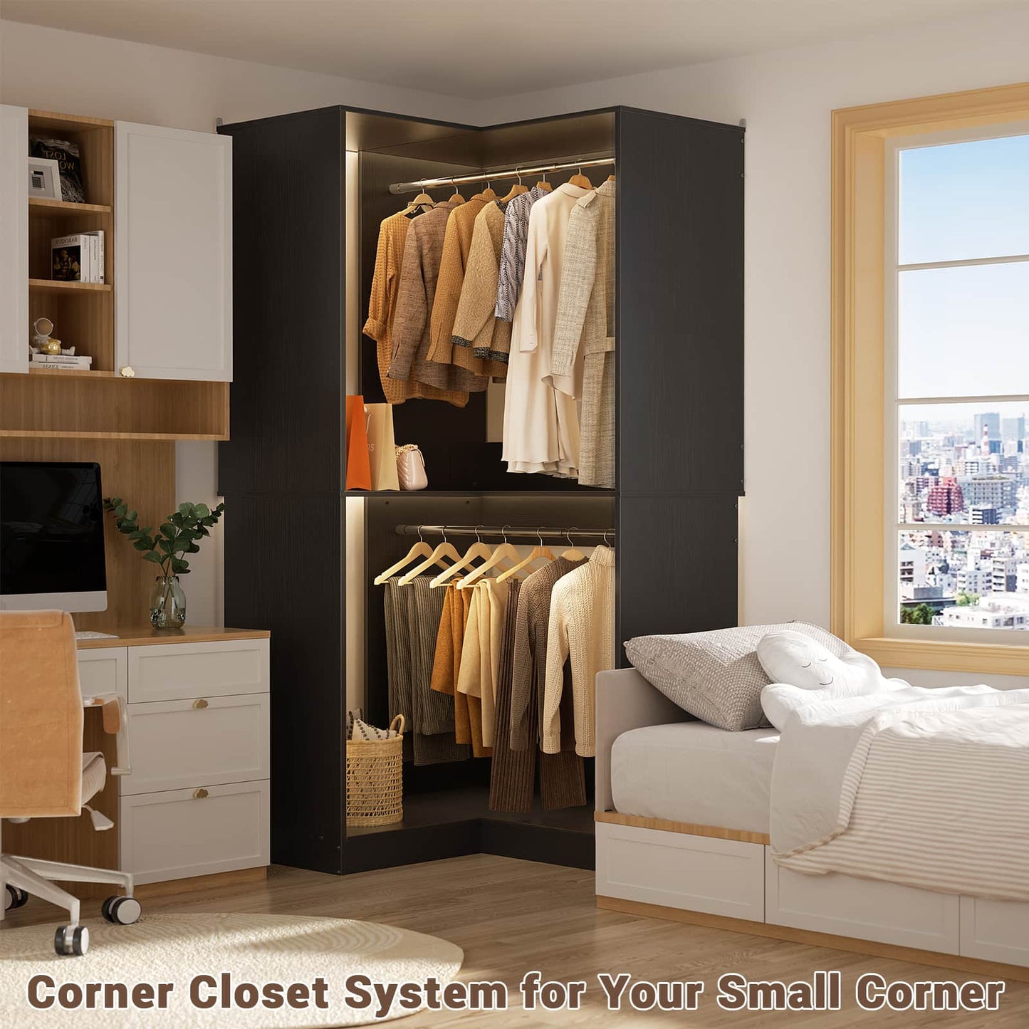 32 Inches Corner Closet System
